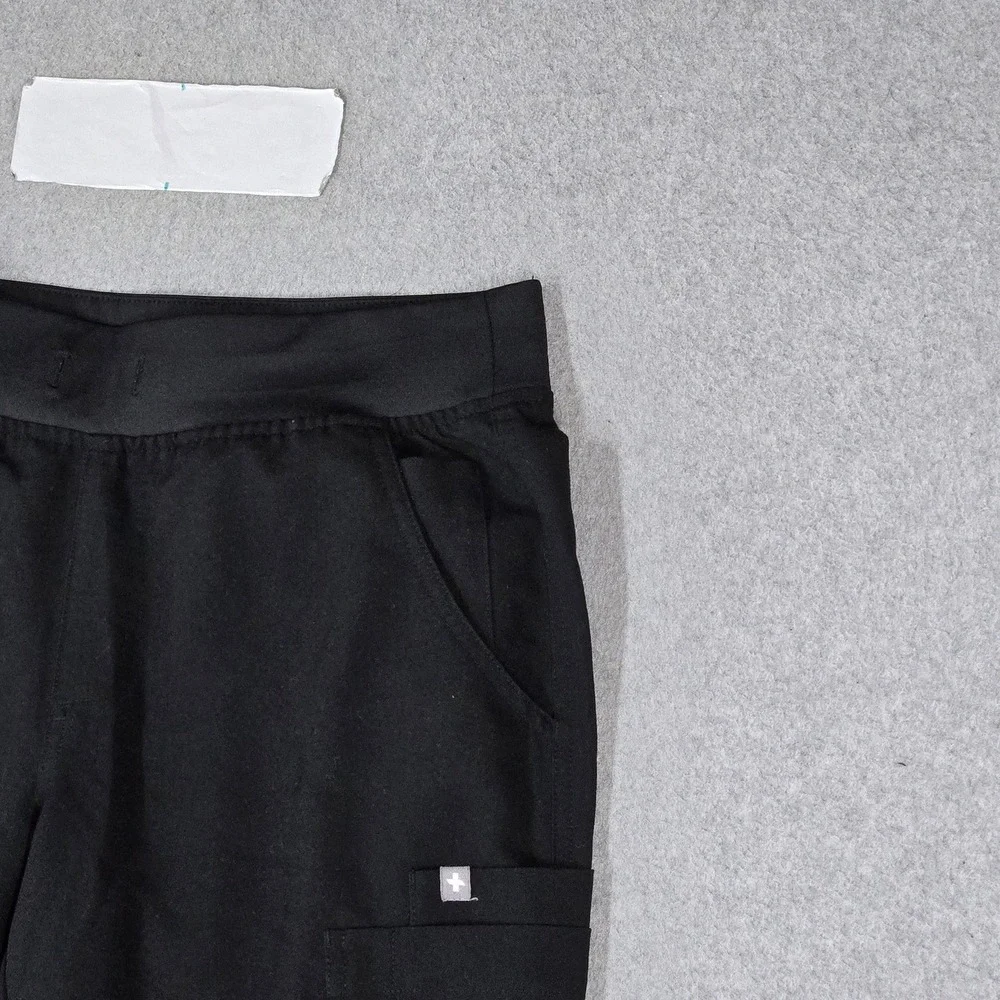 FIGS Women Scrub Pants S Black Pants Jogger Yola Yoga Zipper PO#3748 READ